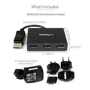 ☘️StarTech.com 3ポート　MS ハブ　DisplayPort 4K Amazon.co.jp: StarTech.com 3ポートMSTハブ DisplayPort - 3x